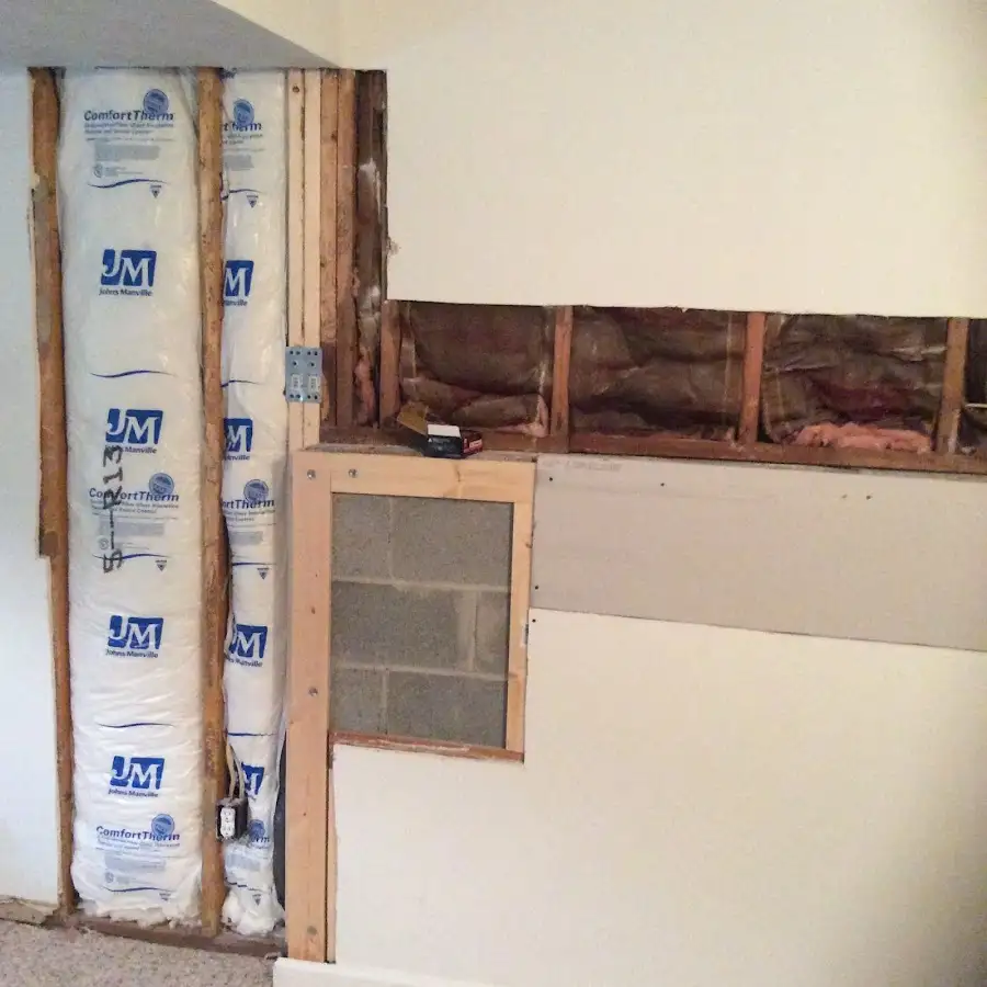 Wall insulation replacement during Contents Cleaning & Restoration in Fort Hunt